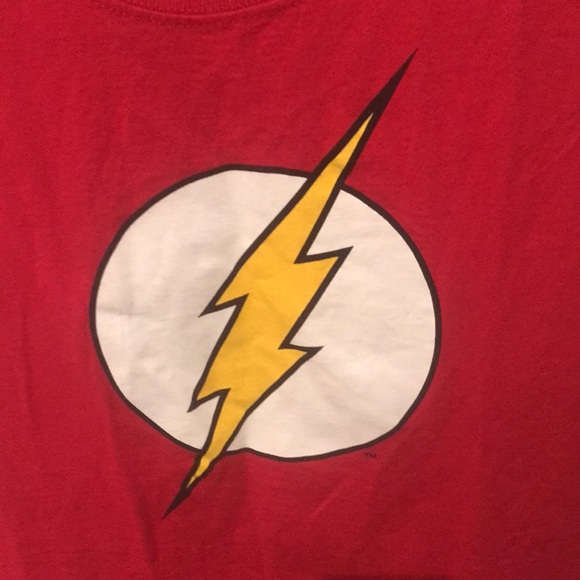 DC Comics Originals The Flash 100% Cotton Sleeveless TSHIRT Red w/ gold ⚡️🔥 - Picture 2 of 4